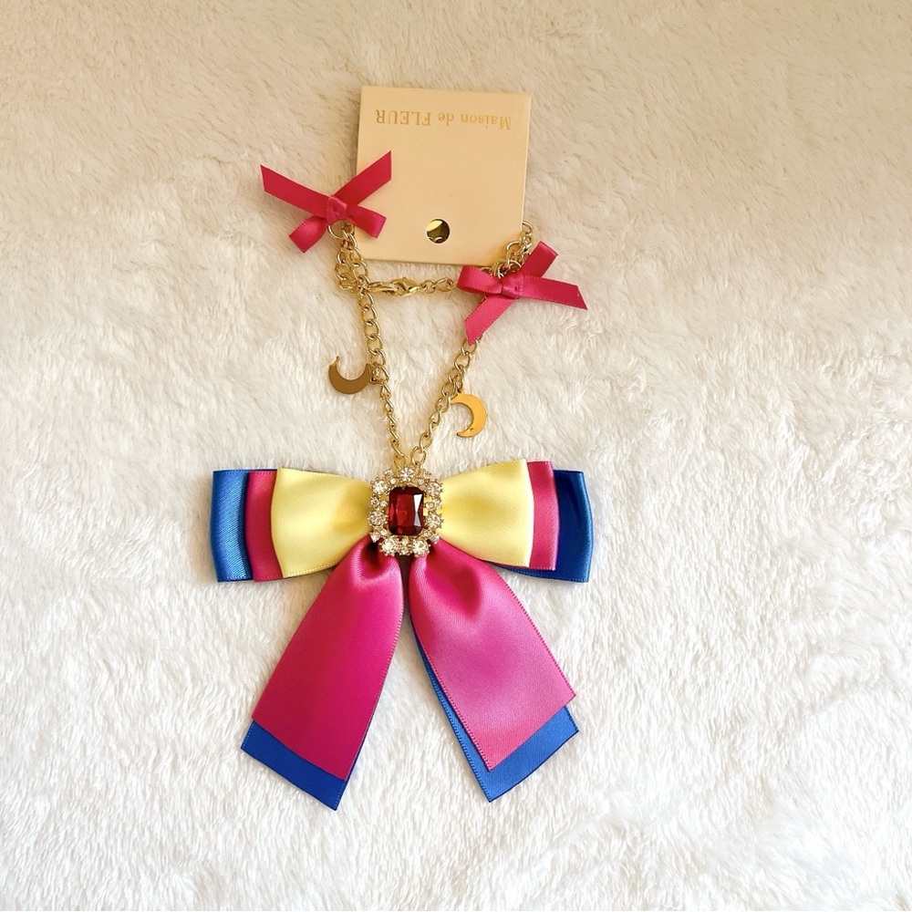 New Lolita Maison de Fleur × Sailor Moon Cosmos satin ribbon keychain bag charm